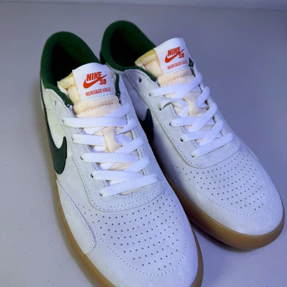Nike SB Heritage Vulc Skate Shoes Sail Gorge Green Mens 9.5 Womens 11 CD5010-104